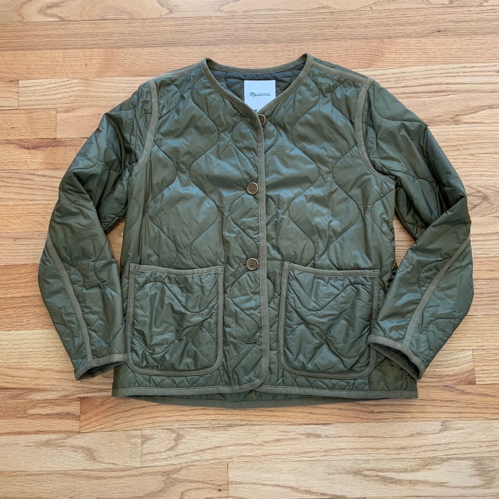 Madewell Olive Green Quilted Liner Jacket S